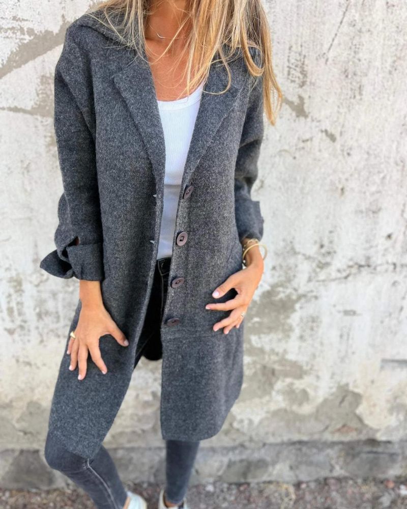 Vera™ | Long Wool Lapel Coat