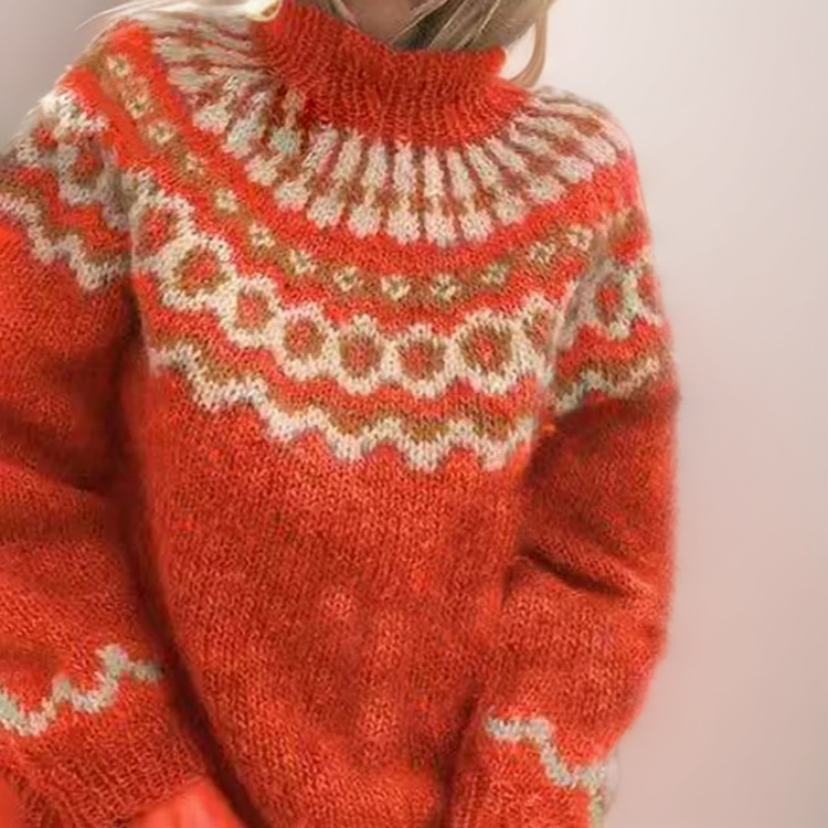 Olivia™ | Warm and Cozy Pattern Turtleneck